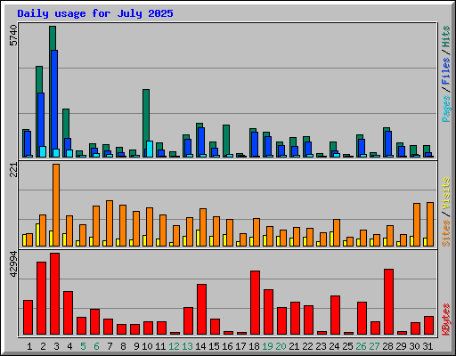 Daily usage for July 2025