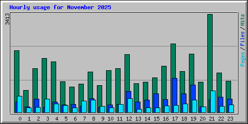 Hourly usage for November 2025